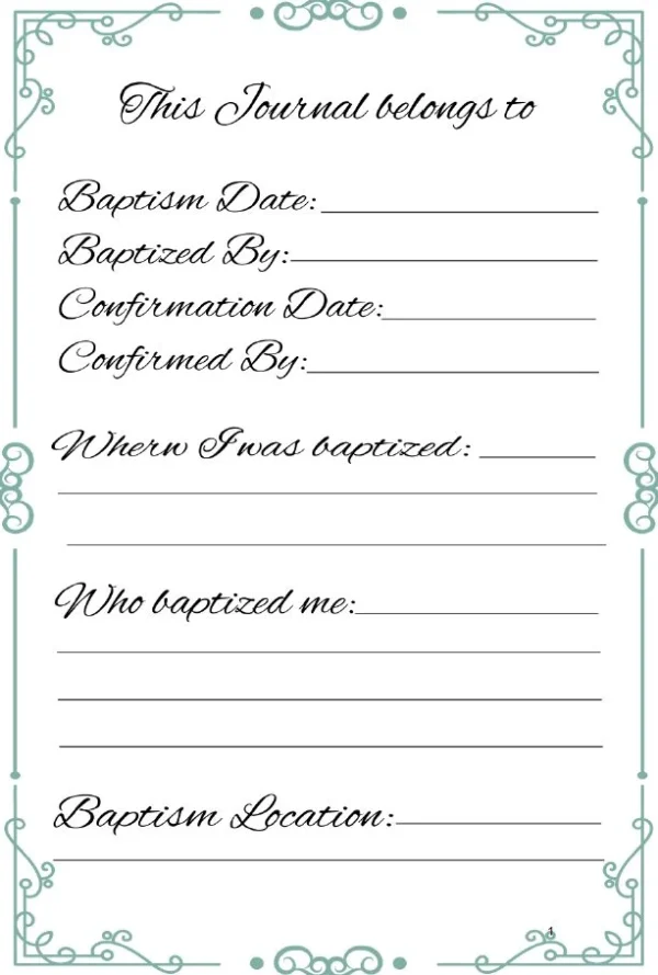 My Baptism Journal