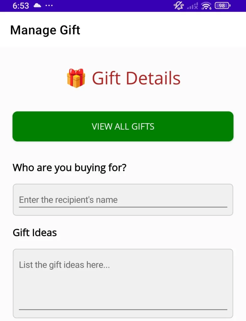Christmas gift details