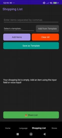 todolist-shoppinglist dark page